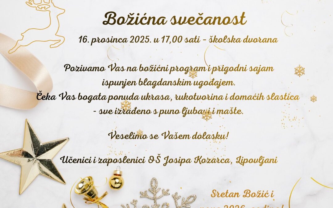 Božićna priredba učenika OŠ Josipa Kozarca