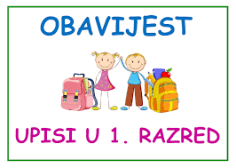 Obavijest – Upisi u 1. razred